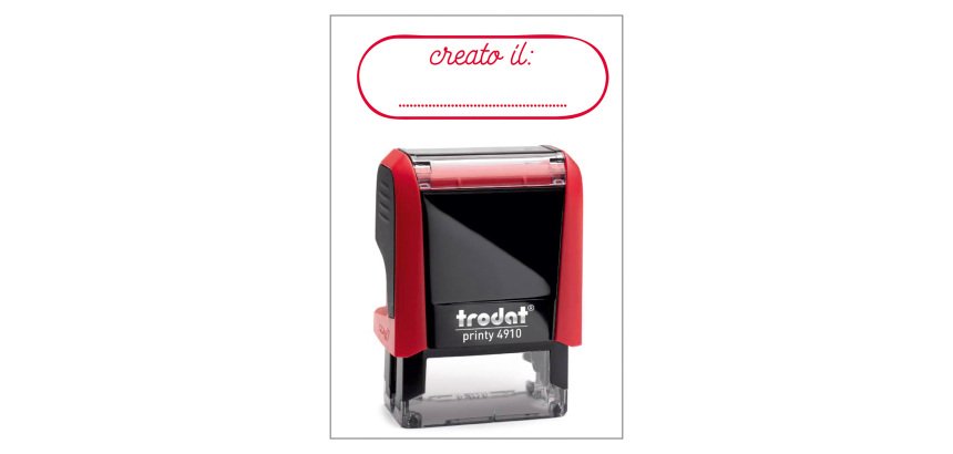 Timbro Trodat Printy 4910 "Creato il" rosso