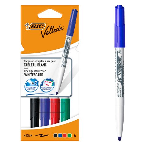 BIC Velleda 1741 Whiteboard Marker Medium Bullet Assorted Pack of 4