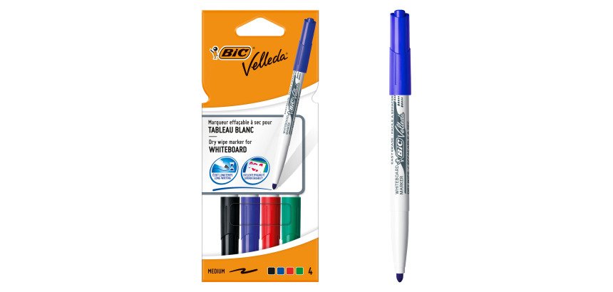 Marcatore per lavagne bianche BIC 1741 proiettile 1.5 mm assortiti 4 unità