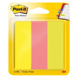 Segnapagina Post-it 671-3 Assortiti senza rigatura non perforato 25 x 76 mm 2,5 x 7,6 cm 70 g/m² 3 unità da 100 segnapagina