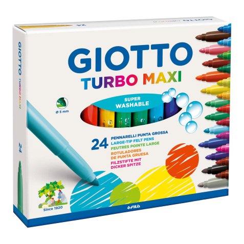 GIOTTO Fiber Pen Turbo Maxi Assorted Pack 12