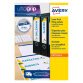 Etichette adesive Avery in carta bianca coprente per raccoglitori 200x60mm, 4 etichette per foglio, adesivo permanente, laser, 25 fogli