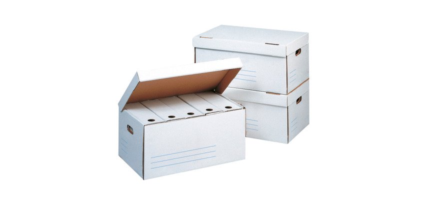 Contenitore Bruneau per scatole archivio colore bianco in cartone 10 unità