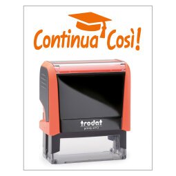 Timbro Trodat Printy 4912 "Continua cosi" arancione