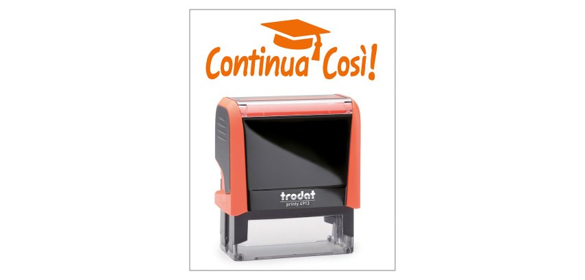 Timbro Trodat Printy 4912 "Continua cosi" arancione