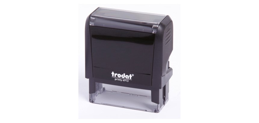 Timbro con piastra Trodat Printy 4913 personalizzato 58 x 22 mm max 6 righe nero