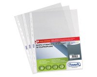 Buste a perforazione Universale Favorit Superior 22 x 30 cm trasparente polipropilene finitura liscia lucida spessore alto 50 unità