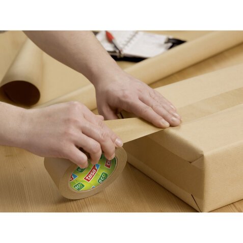 tesapack Eco Paper Packaging Tape 50 mm (W) x 50 m (L) Brown