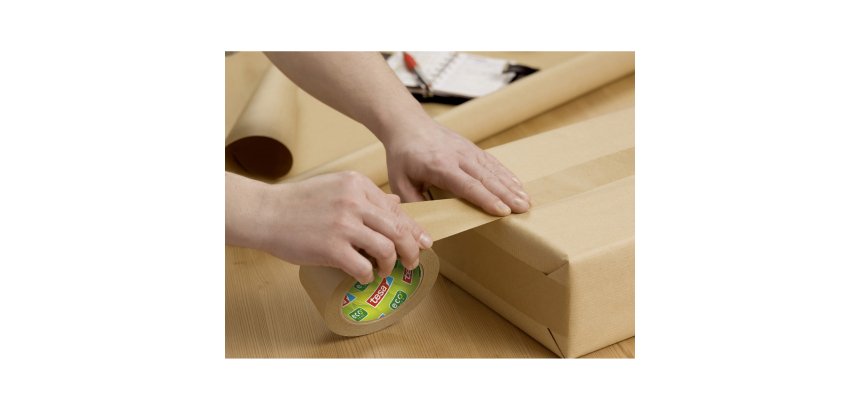 Nastro per imballo in carta Tesapack, 50 mm x 50 m, avana