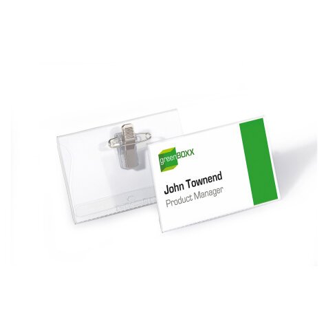 DURABLE Standard Name Badge with Combi Clip Landscape 90 x 54 mm Pack of 50