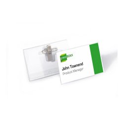 DURABLE Standard Name Badge with Combi Clip Landscape 90 x 54 mm Pack of 50