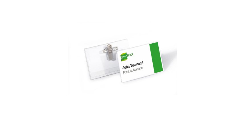 DURABLE Standard Name Badge with Combi Clip Landscape 90 x 54 mm Pack of 50