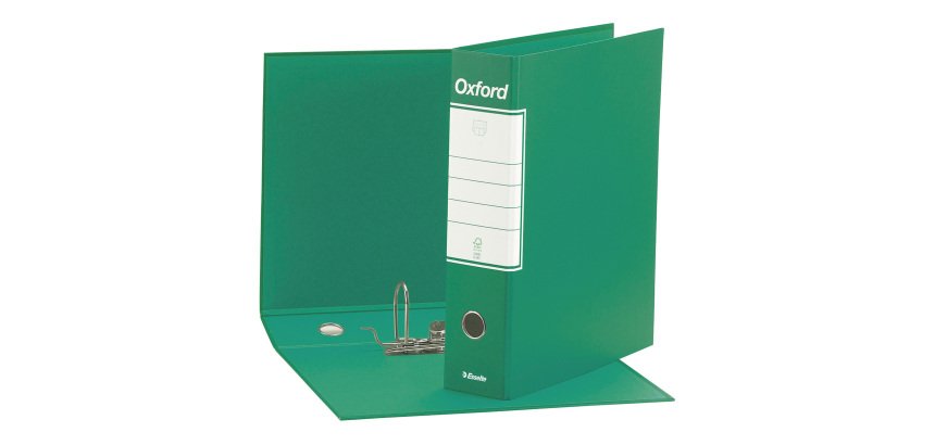Registratore Commerciale dorso 8 cm Oxford Esselte in cartone 2 anelli A4 verde 6 pezzi