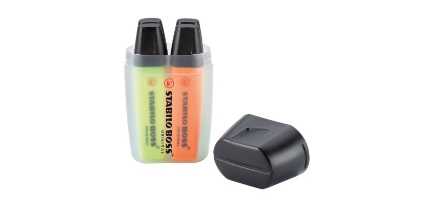 STABILO BOSS ORIGINAL Big BOSS Highlighter Assorted Broad Chisel 2-5 mm Refillable Pack of 4