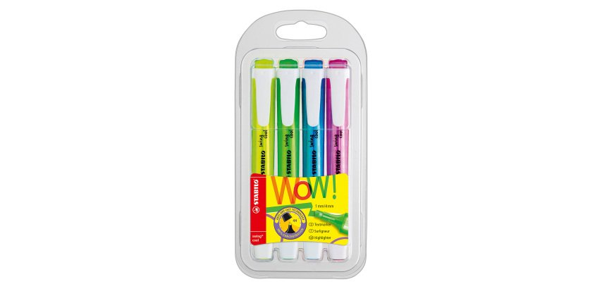Evidenziatori STABILO Swing Cool a scalpello assortiti 4 pezzi