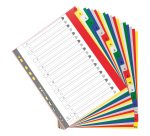 Divisori alfabetici in polipropilene Exacompta assortiti 20 tasti A4 maxi 24,5 x 29,7 cm