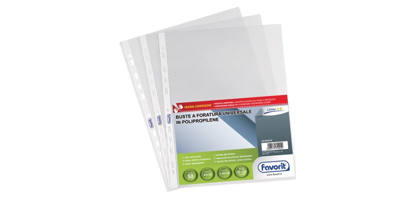 FAVORIT Punched Pockets 100460039 polypropylene 70 microns Transparent 50 pieces