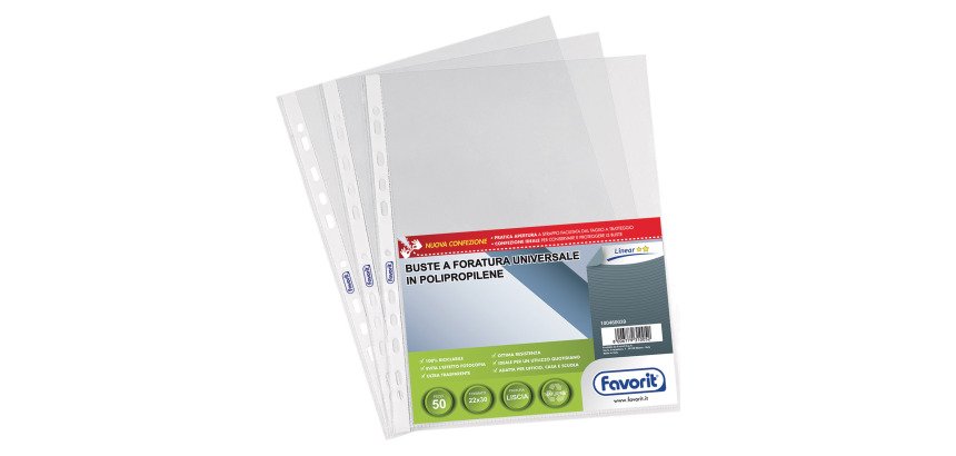 FAVORIT Punched Pockets 100460039 polypropylene 70 microns Transparent 50 pieces