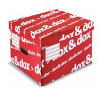 Scatola Rexel Dox & Dox 290 mm rosso cartone stampato