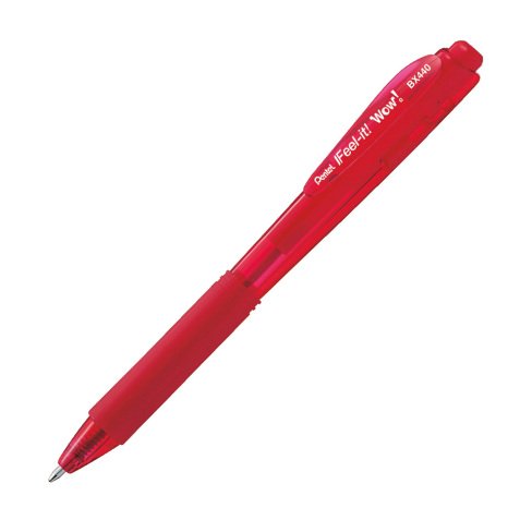 Pentel Ballpoint Pen Wow Feel It 1 mm Black 12 Pieces