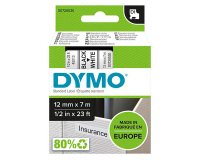 DYMO S0720530 Nastro Standard D1, 12 mm x 7 m, Nero su Bianco