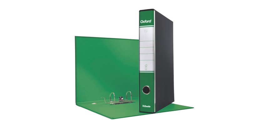Registratore Commerciale dorso 5 cm Oxford Esselte in cartone 2 anelli A4 verde 6 pezzi