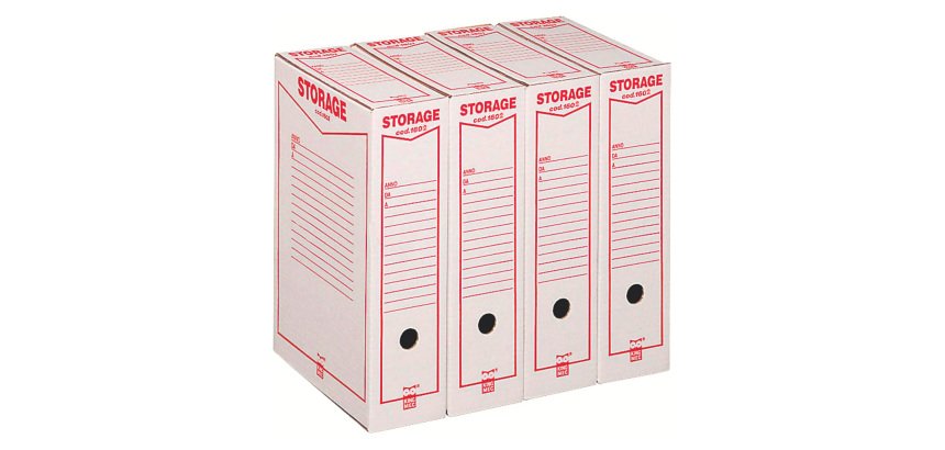 Scatole archivio in cartone bianco formato legale Storage Acco King Mec dorso 9 cm 32 unità