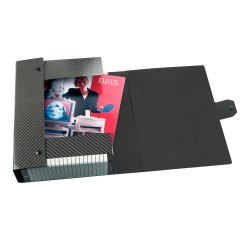 Scatole progetto Esselte Delso Line dorso 8 cm 25 x 35 colore grigio / bianco