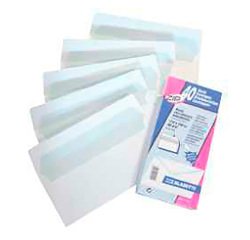 Buste con zip Blasetti 90 g/m² bianco con finestra 11 x 23 cm confezine da  500 unità