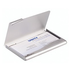 DURABLE Business Card Holder Business Card Box 57 x 90 mm 20 cards Silver 9 x 5.7 x 1 cm