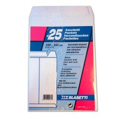 Buste a sacco Blasetti C4 80 g/m² bianco senza finestra chiusura autoadesiva 25 unità