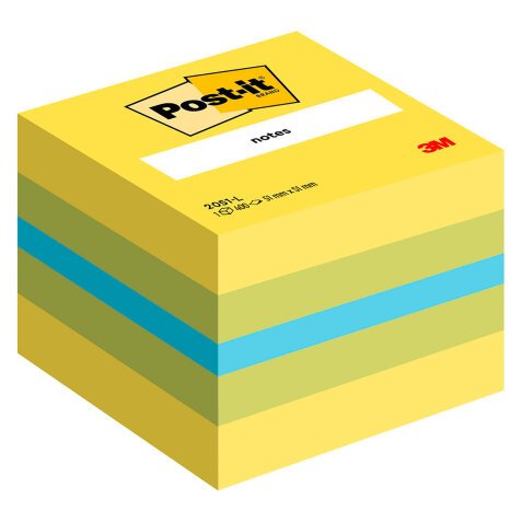 Post-it Sticky Notes Cube 51 x 51 mm Lemon Assorted Colours 400 Sheets