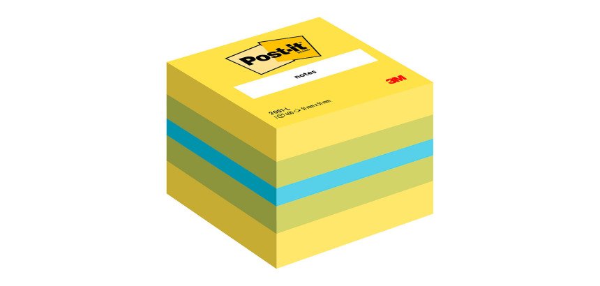 Post-it Sticky Notes Cube 51 x 51 mm Lemon Assorted Colours 400 Sheets