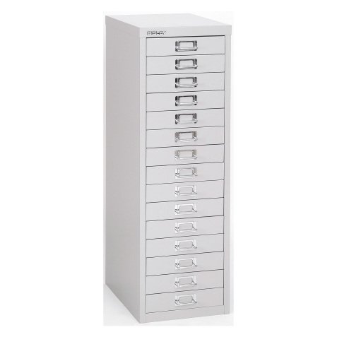 Cassettiera Bisley Metallica cassetti grigio 280 x 380 x 860 mm
