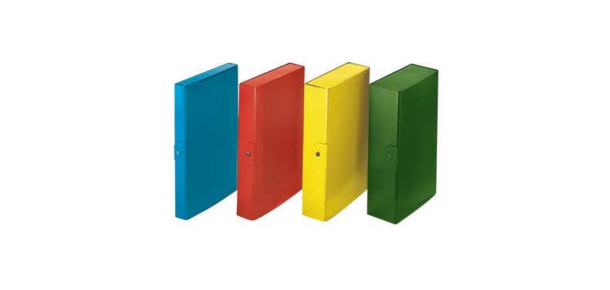 Confezione convenienza 5+5 Scatole progetto Bruneau giallo in cartone rivestito dorso 2 cm 25 x 35 cm