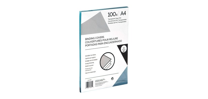 Copertine in PVC 200 microns trasparente 100 unità