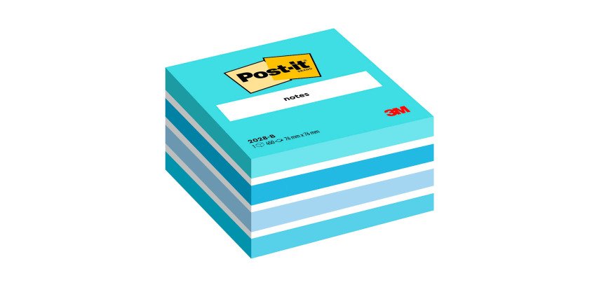 Cubo Post-it Pastello Blu 76 x 76 mm da 450 fogli