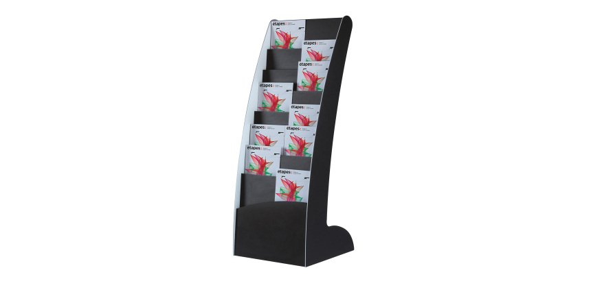 Paperflow Freestanding Literature Display Curved Multi-Format Black