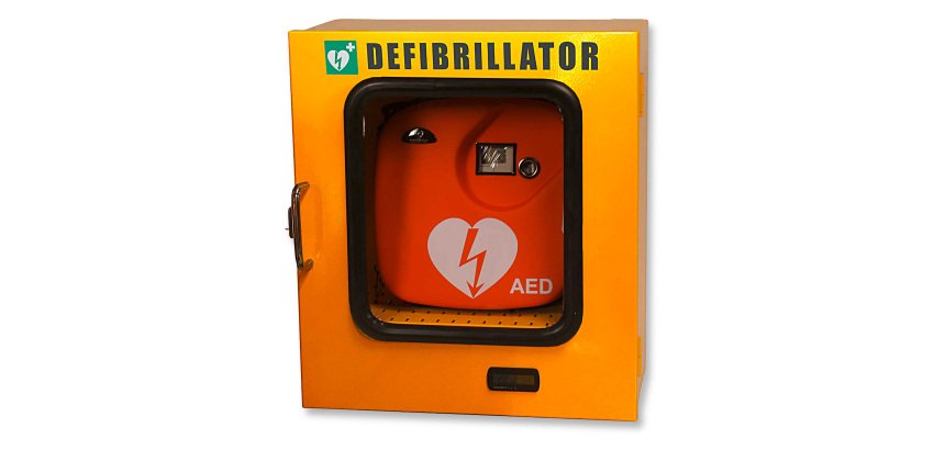 Teca da esterno termoregolata per defibrillatore, 42,5 x 21,5 x 48 cm