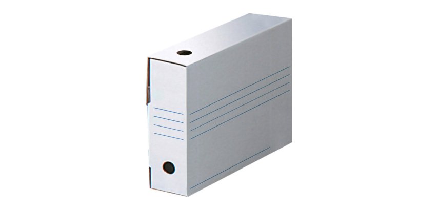 Scatole archivio Bruneau formato legale bianco cartone dorso 8 cm 25 unità