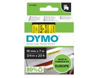 DYMO S0720880 Nastro Standard D1, 19 mm x 7 m, Nero su Giallo