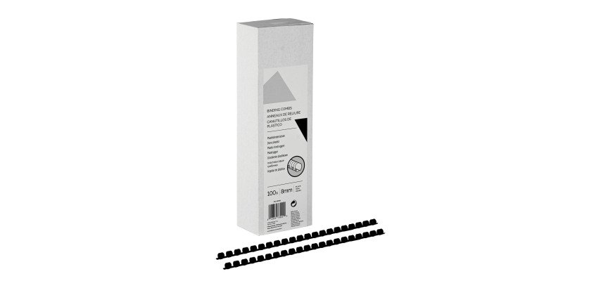 Plastic 8mm spine A4 with 21 rings pack of 100.