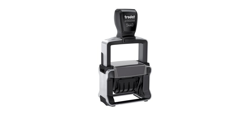 Datario Trodat Professional 5440 personalizzato 49 x 28 mm max 2+2 righe nero