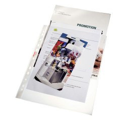 Buste a perforazione Universale Esselte Deluxe 22 x 30 cm trasparente polipropilene finitura goffrata a buccia d'arancia spessore alto 100 unità