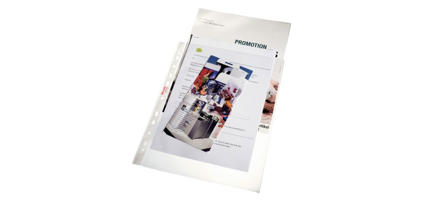 Buste a perforazione Universale Esselte Deluxe 22 x 30 cm trasparente polipropilene finitura goffrata a buccia d'arancia spessore alto 100 unità