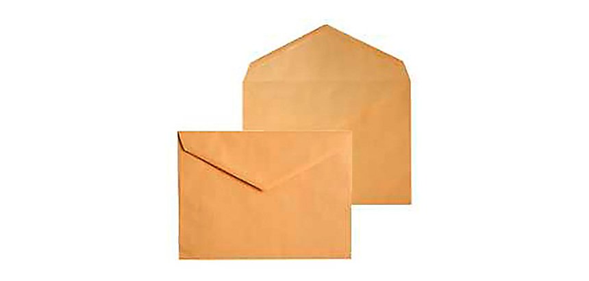 Buste con taglio a punta Pigna 80 g/m² avana senza finestra gommata 500 unità