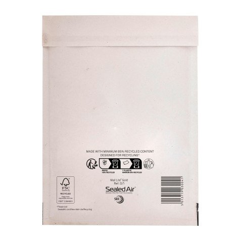 Buste imbottite Sealed Air D/1 - 18 x 26 cm - 79 g/m² bianco senza finestra chiusura autoadesiva -100 unità