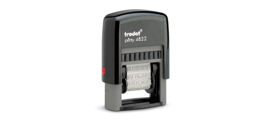 Timbro polinome TRODAT Printy 4822 - 12 testi commerciali, altezza 4 mm
