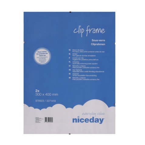 Niceday Wall Mountable Clip Frame 978923 300 x 400 mm Transparent Pack of 2