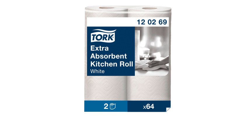 Rotoli da cucina ultra-assorbenti Tork 2 Strati 2 rotoli da 64 strappi